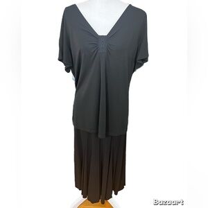 Nine West 2 Pc Skirt Set. Short Sleeve Top Tulip Bottom Skirt Size 1X